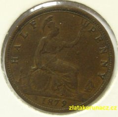 Anglie - 1/2 penny 1879