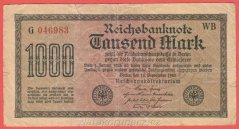 Německo - 1000 mark 15.9.1922 - série G-WB