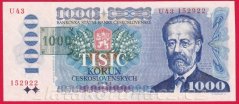 Česká republika-  1000 korun 1985 - kolek tištěný U 43