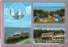 Orava - Oravská priehrada - stany, budova, loď