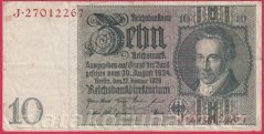 Německo - 10 Reichsmark 22.1.1929 - série J -E