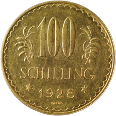 Zlatá mince Rakousko - 100 Shilling 1928