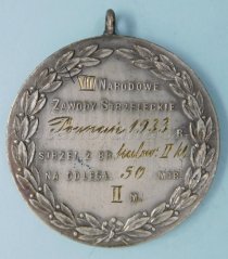 Polsko - VIII. Střelecké závody Poznaň 1933 na 50 mm