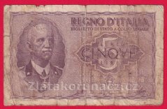 Itálie - 5 lire 1940-44