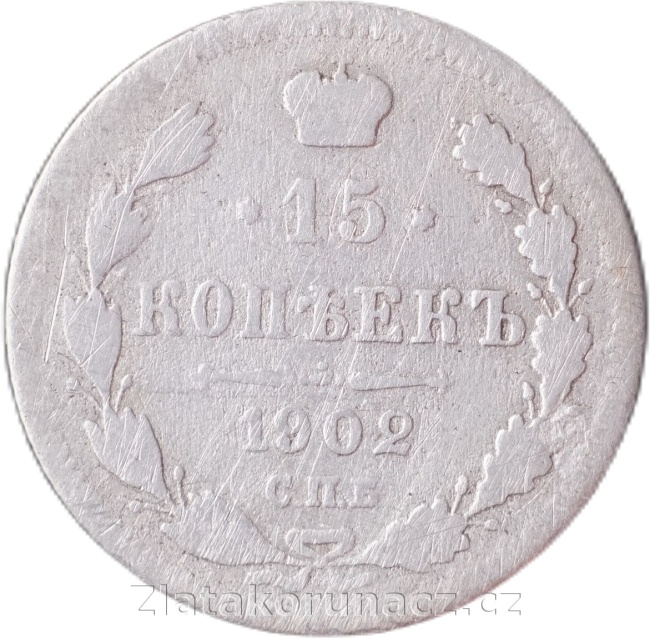 Rusko - 15 kopějka 1902 AR (AP)