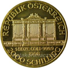 Zlatá mince Rakouska - 1 Oz Philharmoniker 1998