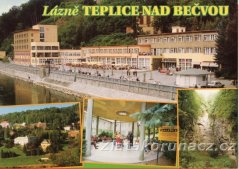 Teplice nad Bečvou - pohled zdálky na promenádu a terasu