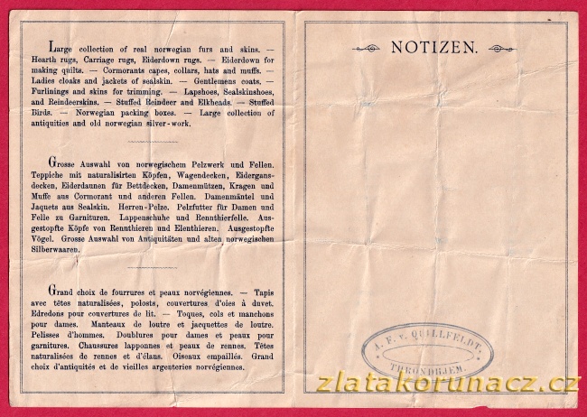 Dánsko - prospekt města Throndhjem malíře Johana Bruuna - 1887