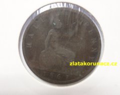 Anglie - 1/2 penny 1861