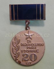 Za dlouholetou práci v dopravě 20 let