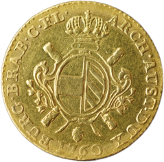 Zlatá mince Rakouské Nizozemí - 2 Souverain d´or 1760 Marie Terezie