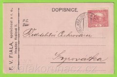 Korespondenční lístek - Československo - Razítko Hradec Králové