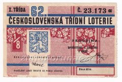 Los - 42 kčs - 62. Československá třídní loterie I. - A r. 1950