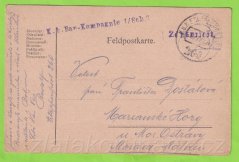 Rakousko-Uhersko - Razítko K.k.Ban-Kompagnie 1/Sch,7 zensuriert