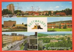 Gottwaldov - střed města, hotel, lázně, Revoluční třída, Školní čtvrť