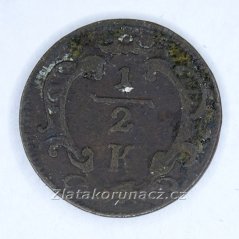 1/2 krejcar b.l.-varianta II.