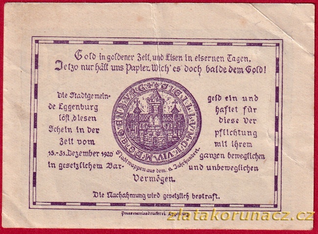 Eggenburg - 50 haléřů - 1920