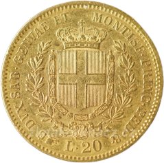 Zlatá mince - Itálie-Turín 20 Lira 1860 M