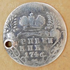 Rusko - 1 grivennik (10 kopějka) 1746