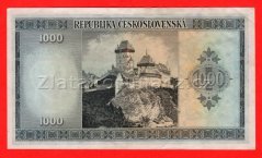 1000 Kčs b. l. 1945 BC - perf. uprostřed