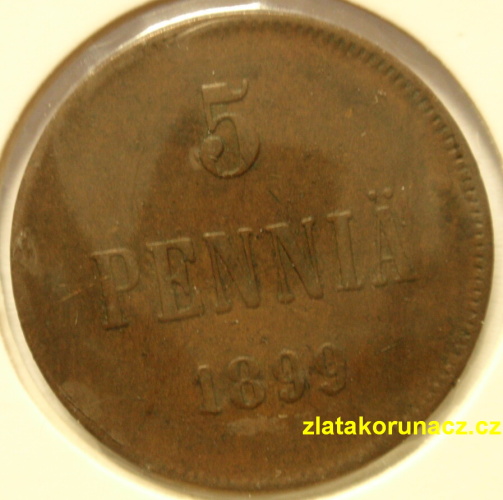 Finsko - 5 penniä 1899