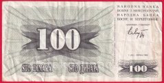 Bosna a Hercegovina - 100 Dinara 1.7.-8.1992