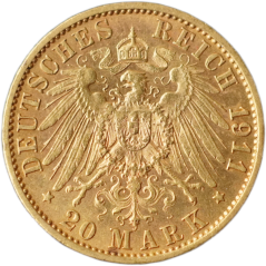 Zlatá mince - Německo - Prusko - 20 Marka 1911 A