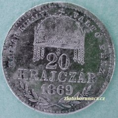 20 krejcar  1869 K.B.