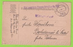 Rakousko-Uhersko - Razítko K.k.Landsturm-Etappen-Bataillon No.507, zensuriert