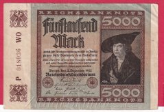 Německo - 5000 mark 2.12.1922 - série P-WO