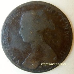 Anglie - 1/2 penny 1868