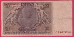 Německo - 20 Reichsmark 22.1.1929 - série V-F - 8 m.č.