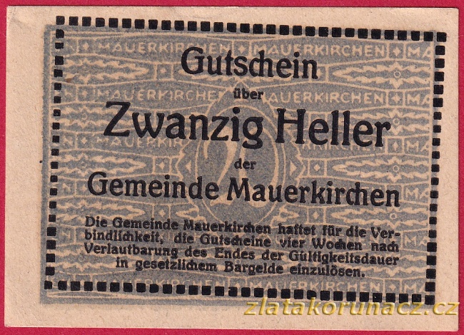 Mauerkirchen - 20 haléřů