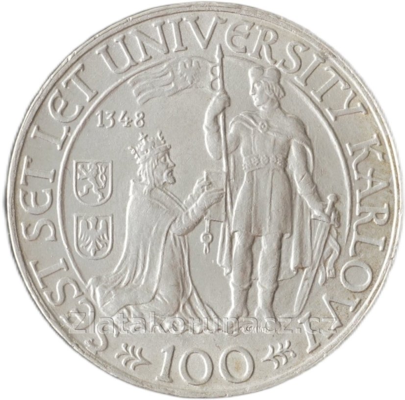 600. výr. Univerzity Karlovy - 100 Kčs 1948
