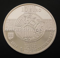 2018 - 10€ - Výročí Uznání slovenského liturgického jazyka - Proof