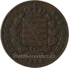 Sasko - Cobung &amp; Gotha - 2 pfennige 1868 B