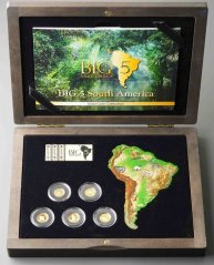 Sada pěti zlatých mincí - Burundi - 50 Francs - Big 5 South America
