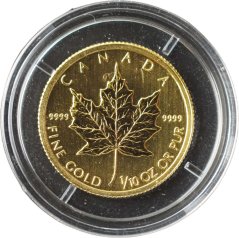Zlatá mince Kanada - Maple Leaf 1/10 Oz 2011