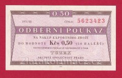 0,50 Tkčs - Tuzexová poukázka 1971/ III