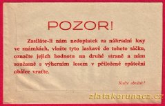 ČSR - sáček na známky za nedoplatek I