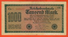 Německo - 1000 mark 15.9.1922 - série Ca-OE