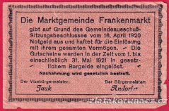 Frankenmarkt - 50 haléřů - 1920 - červená