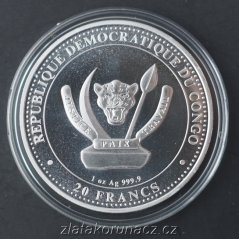 Kongo - 20 francs 2020 - 1 oz Tyrannosaurus Rex