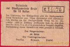 Grein - 10 haléřů - červená - 1920