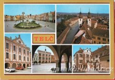 Telč - město, náměstí s kašnou