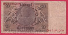 Německo - 20 Reichsmark 22.1.1929 - série B-i - 8 m.č.