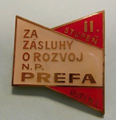 Za zásluhy o rozvoj N.P. Prefa - Ústí n.L. - II. stupeň