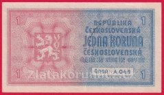 1 koruna b.l.1938/1940 A048 - strojový přetisk