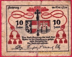 Salzburg - 10 haléřů - 1920 - černo-červená