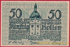 Waidhofen - 50 haléřů - 1920 - modrá